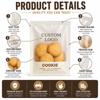 Sacs transparents personnalisés de qualité alimentaire avec fermeture arrière pour l'emballage de snacks, biscuits et aliments – Vente en gros OEM ODM