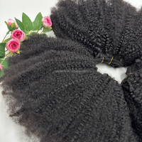 Anna, Extensions de Cheveux Bouclés Crépus Afro Alignés, Très Vendues, avec Trame, 100 % Naturels et Bruts