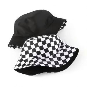 Verano Reversible algodón Plaid cubo sombrero para hombres mujeres popelina terciopelo rayas pescador protector solar gorras para viajes al aire libre encaje - Product Image 3