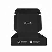 Boîte d'expédition en carton noir grand format pour vêtements, personnalisable avec logo imprimé, en carton ondulé pour l'emballage et l'expédition en gros
