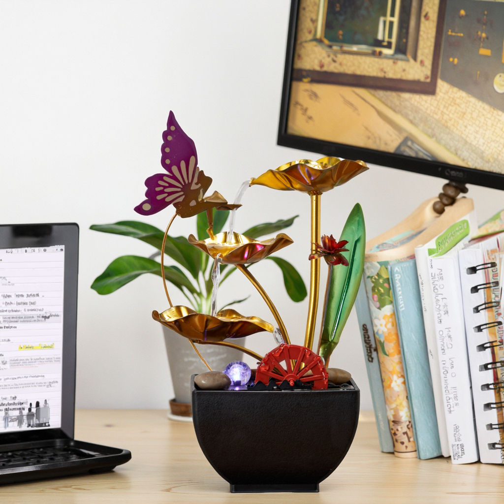 Décoration de l'eau qui coule de fée fleur