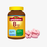Lifeworth Vitamines B1 B2 B3 B6 B12 Supplément d'acide folique Comprimés complexes de vitamine B