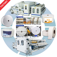 Machine à rouleaux de papier toilette jumbo entièrement automatique, ligne de production de rouleaux de papier toilette, machine de rembobinage, machine de découpe, machine d'emballage