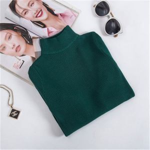 Suéter de cuello alto para mujer K1319, jersey de punto ajustado de manga larga para otoño, camiseta interior versátil para mujer - Product Image 3