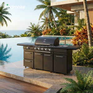 ชุดเฟอร์นิเจอร์ครัวกลางแจ้งสแตนเลสกันน้ำสำหรับสวนและลานบ้าน ขายส่งชุดครัวบาร์บีคิวสำหรับรีสอร์ทและวิลล่า - Product Image 3