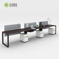 Bureau de haute qualité, moderne, poste de travail modulaire pour 3 personnes, mobilier de bureau