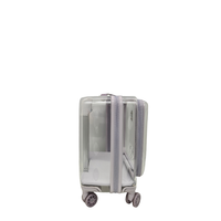 Valise transparente pour animaux de compagnie, vue panoramique à 360°, sac de voyage à roulettes, transporteur respirant et transparent pour petits chiens et chats
