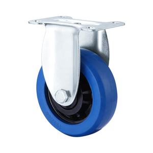 Mittelschwere 3/4/5 Zoll blaue industrielle elastische Gummi rollen Einzel kugellager Flacher Wagen stumm <span class=keywords><strong>Universal</strong></span> brems rad - Product Image 2