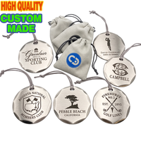 Étiquette personnalisée pour sac de golf, étiquette d'identification de bagage en métal en forme de flèche avec sangle à boucle