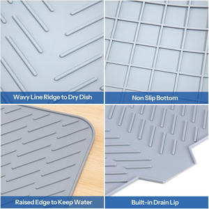 Hot Sale Anti-Slip Thick <b>Silicone</b> Dish Drying <b>Mat</b> Heat-Resistant Drying Pad Sink <b>Draining</b> Pad Faucet <b>Silicone</b> Dish Drying <b>Mat</b> - Product Image 3