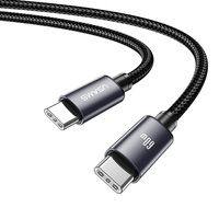 Kabel Data USAMS Original PD 60W 30W Usb C ke Usb C Berbahan Nilon Kepang, Kabel Pengisian Cepat PD Tipe-C untuk Iphone 18 Pro Max