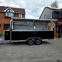 Camion alimentaire noir en fibre de verre personnalisé de 10 pieds remorque mobile standard USA pour pizzas et hot dogs avec friteuse remorque pour snacks et aliments