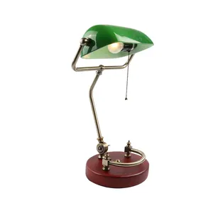 Moderne klassische Vintage grüne Bankers Tisch lampe Glas Schreibtisch Licht klassische Tisch lampe für Schlafzimmer