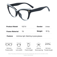 Montures optiques tendance pour femmes, grandes montures œil de chat avec rivets, charnières métalliques, montures de lunettes légères en TR90, vente en gros
