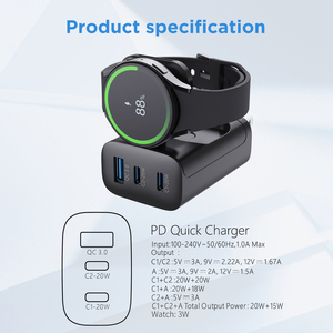 ใหม่มัลติฟังก์ชั่น 4 in 1 เครื่องชาร์จไร้สาย Fast 45W Charger ที่ชาร์จนาฬิกาสมาร์ท 4 พินสําหรับนาฬิกา Samsung - Product Image 6