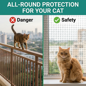 Solución sin perforaciones para protección exterior contra caídas, valla de seguridad a prueba de mordidas para mascotas, malla de acero inoxidable para balcón - Product Image 2