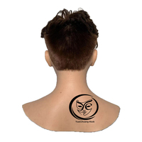 Masque en silicone réaliste fait main avec cheveux et barbe bruns, masque intégral pour homme, masque d'horreur pour Halloween, accessoires de cinéma pour acteurs