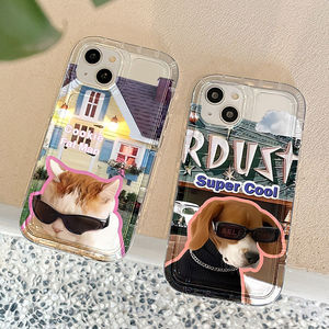 Occhiali da sole gatto e cane custodia per telefono trasparente coppia impermeabile custodia per telefono simpatico gatto custodia all'ingrosso - Product Image 1