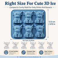 Moule en silicone YMS 3D Mini Yak, bac à glaçons de qualité alimentaire, facile à démouler, pour chocolat, bougies, aromathérapie, gypse, desserts