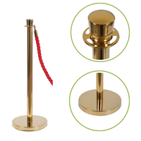 Barrière de contrôle des foules économique, modèle Modern Crown Top, avec poteau de 38 mm de diamètre et base de 320 mm, pour la gestion des files d'attente dans les restaurants ou lors de galas.