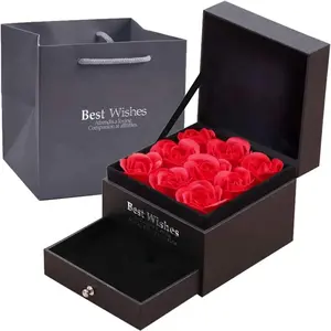 Nouveaux produits sur le marché 9 savon artificiel éternel roses fleur coffret cadeau