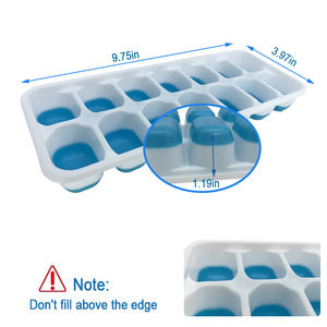 RAYBIN कस्टम BPA मुक्त प्रमाणित आसान रिलीज रचनात्मक क्रिसमस मोल्ड हटाने योग्य ढक्कन के साथ गेंद 14 छेद सिलिकॉन बर्फ घन ट्रे - Product Image 4