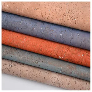 wonder Elastic Colorful Natural Textile Pu Cork Leather Fabric for handbags