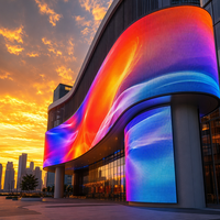 Layar LED Fleksibel Luar Ruangan Custom P2 5 P3 P4 P5 Kecerahan Tinggi Refresh Rate Tinggi Daya Tahan Lama Video Wall