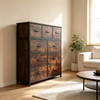 Commode de rangement moderne pour chambre et salon avec tiroirs en tissu pliables, cadre en acier, organisateur de vêtements haut écologique