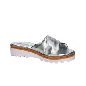 Sandali con zeppa Novaflex MonteFalco da donna, stile ciabatta bassa, colore argento - Product Image 5