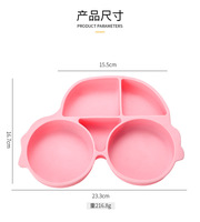 Ensemble d'alimentation jetable pour bébé et tout-petit, assiette ronde en silicone avec visage souriant, bavoir, bol divisé, cuillère, fourchette, tasse, design imprimé