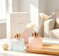 Diffuseur de parfum d'ambiance de luxe 100 ml en verre vide avec logo personnalisé, pour huiles essentielles et parfums sans flamme pour la maison