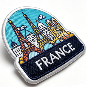 Patch brodé thermocollant France, forme irrégulière, en feutre non tissé, applique décorative, cadeau - Product Image 2