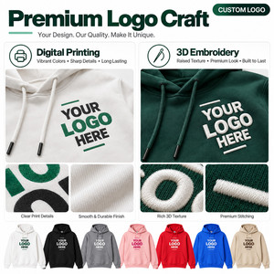 Vente en gros de sweats à capuche unisexes en coton et polyester 340 GSM, avec logo brodé personnalisé, épais, pour l'automne, OEM, marque privée - Product Image 4