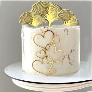 Adorno de Pastel de Hojas de Ginkgo Doradas Acrílicas, Decoración para Pasteles, Accesorios para Hornear, Inserto para Pastel, Decoración para Fiestas de Cumpleaños y Bodas - Product Image 2