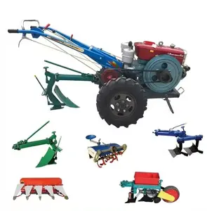 Tiller Cultivators Agricultural Farming Machine With Plough Rotavator Plow Harrow Machine Cultivator Farm Use Walking Tractors