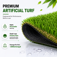 Gazon artificiel résistant en forme de S de 44 mm, souple, écologique, haute densité, pour projets résidentiels modernes, résistant aux UV, haute performance