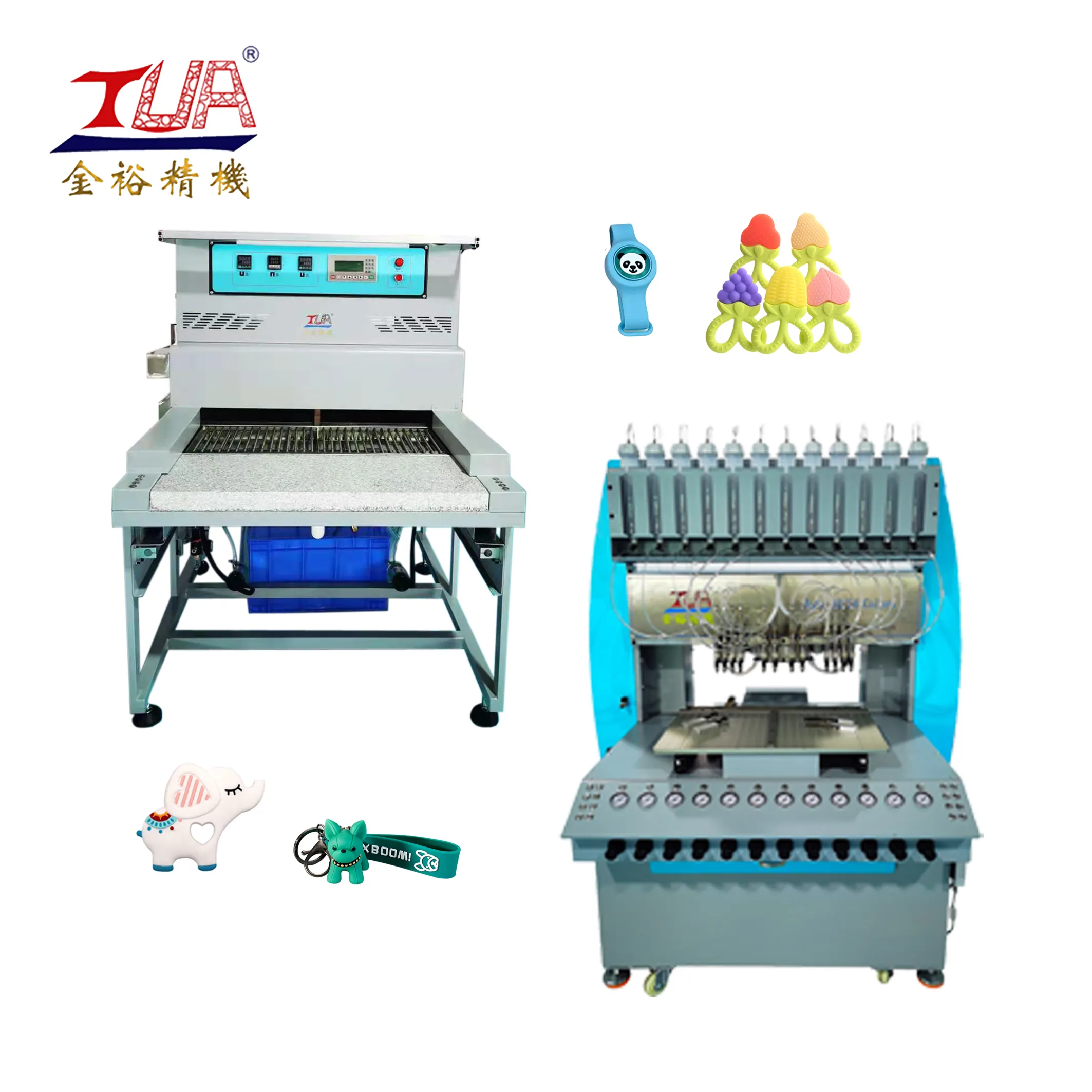 Jinyu inteligente duas estação cozimento forno PVC silicone patches chaveiro que faz a máquina operar automaticamente