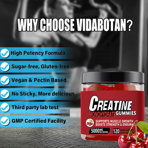 Vente en gros de bonbons au <span class=keywords><strong>monohydrate</strong></span> de créatine Gommes de soutien sportif à la croissance musculaire, saveur myrtille framboise Gommes au <span class=keywords><strong>monohydrate</strong></span> de créatine 5g - Product Image 4