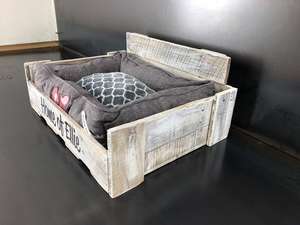 Rustieke Massief Houten Huisdier <span class=keywords><strong>Bed</strong></span> Hond <span class=keywords><strong>Bed</strong></span> Voor Slapen Hond <span class=keywords><strong>Bed</strong></span> Houten Frame Natuur - Product Image 4