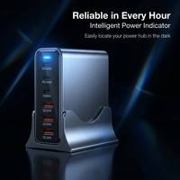 Cargador de Escritorio de Alta Potencia con 6 Puertos, 435W, GaN III, Multi PD QC, USB-C, USB-A, Carga Rápida