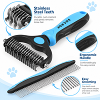 Brosse démêlante économique avec peigne métallique pour démêler et désenchevêtrer les poils longs
