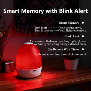 Anpassbare Timer & Memory-Funktion Wiederaufladbare Schlaflosigkeits-Linderung Tiefenentspannung 670nm Rotlichttherapie Schlafhilfe Nachtlicht - Product Image 5