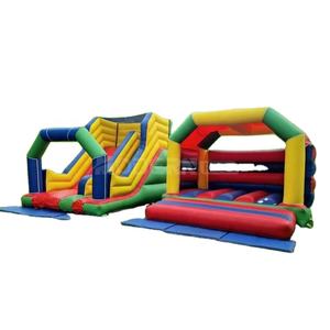 Structure gonflable commerciale d'extérieur en PVC avec parcours d'obstacles et zone de saut - Product Image 2