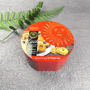 Grande boîte de Noël en fer blanc pour paquet de bonbons et biscuits Latas De Galletas Touristic Round Metal Cake <span class=keywords><strong>Cookie</strong></span> Tin <span class=keywords><strong>Bulk</strong></span> avec couvercle - Product Image 4