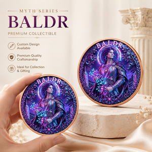 Moneda de Cobre Fino 999 de 1 oz con Diseño de <span class=keywords><strong>Baldr</strong></span> de la Mitología Nórdica, Relieve 3D, Acabado UV Tipo Proof, Arte Metálico - Product Image 1