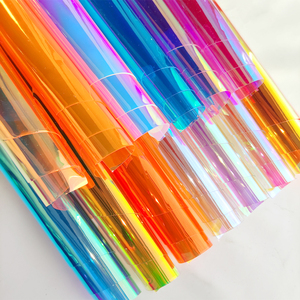 0.35-0.4mm Holographic lưỡng sắc gương phản chiếu trong suốt PVC rõ ràng Bộ phim nhựa cuộn cho giày/Túi/trang trí làm - Product Image 3