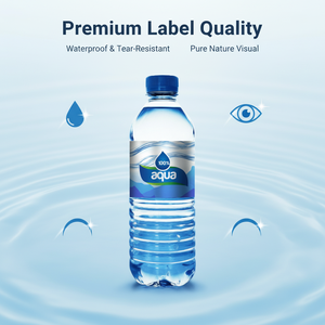 Customised wholesale PVC bottle <b>labels</b>: double-sided <b>waterproof</b> <b>labels</b> for mineral water, soft drinks, wine and beer - Product Image 5