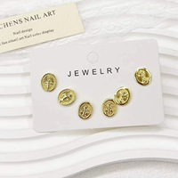 Anting-anting liontin bintang/bulan/salib kecil yang cantik, berlapis emas, bertabur CZ, anting-anting tusuk bintang kecil untuk wanita, grosir