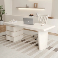Bureau de direction ergonomique moderne en bois massif avec tiroir, bureau d'écriture de luxe pour la maison ou le bureau